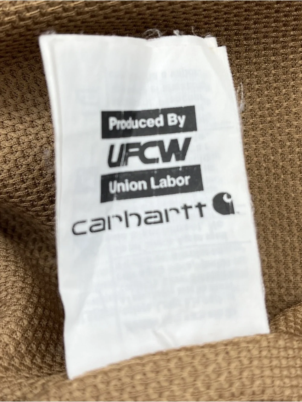 Carhartt J131 tan Duck Active Jacket USA Made Hooded Work Jacket Large Regular